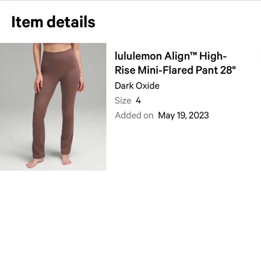 EUC Lululemon Align High Rise Mini Flared Pants 28” - Picture 2 of 5